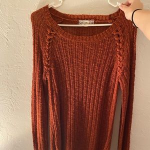 Long burnt orange sweater